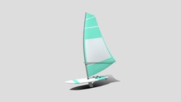 Low Poly Cartoon Windsurf