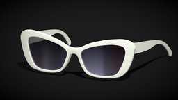 White Barbie Sunglasses -low poly