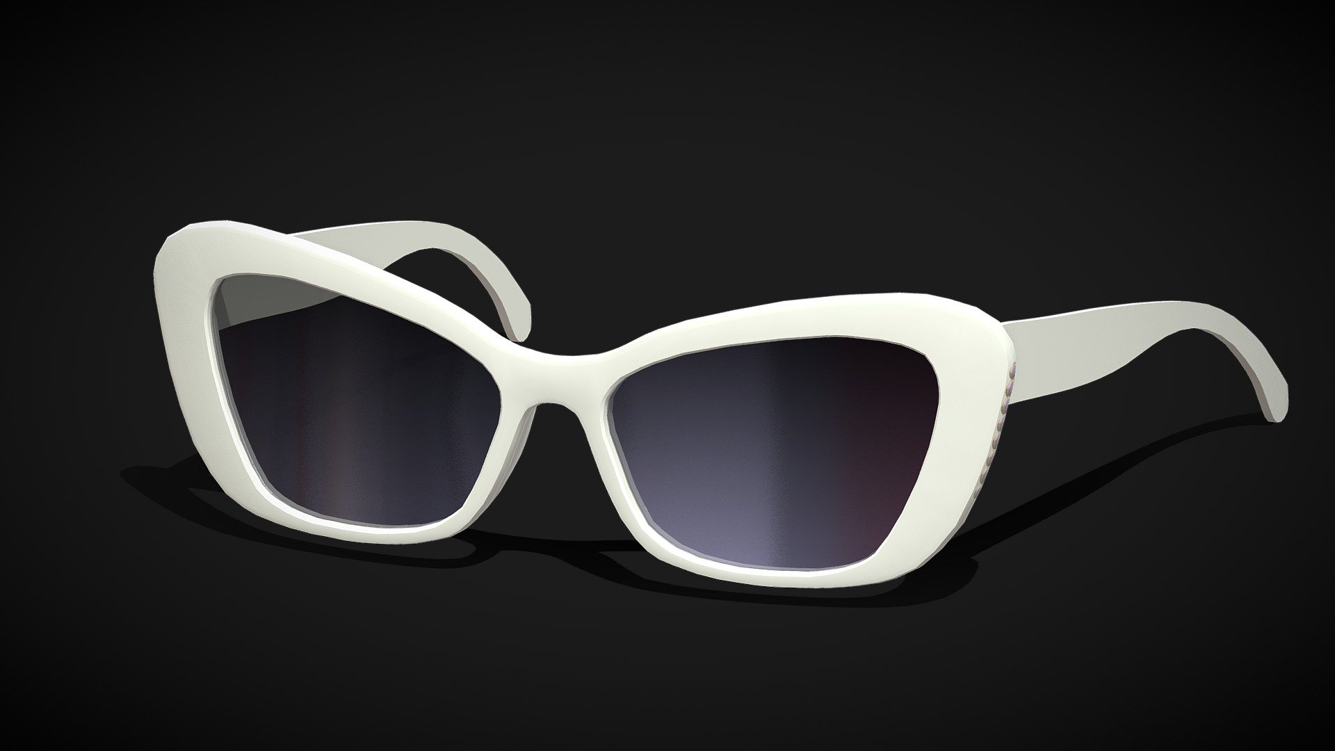 White Barbie Sunglasses -low poly 3d model