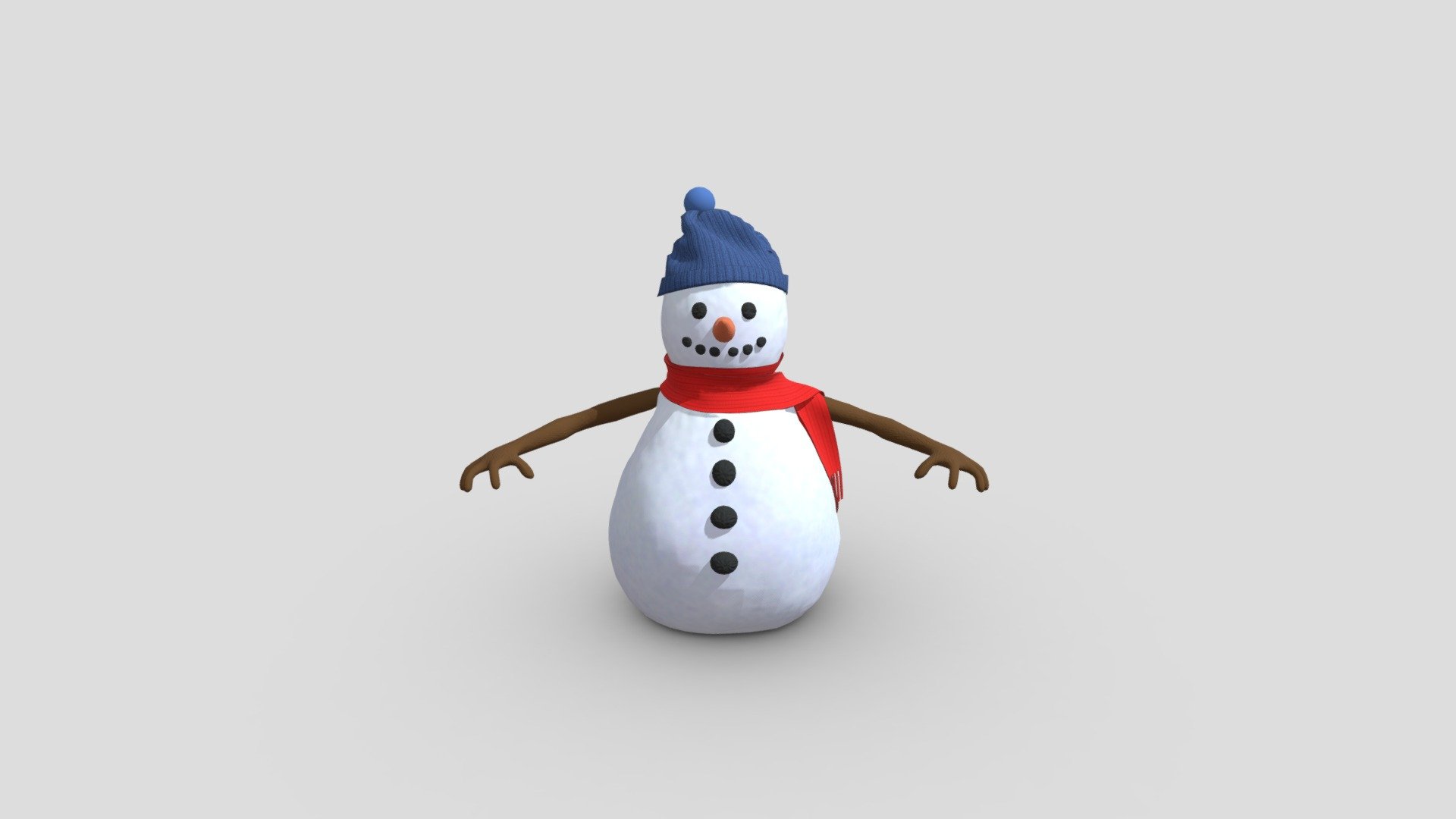 cartoon snowman 3d model