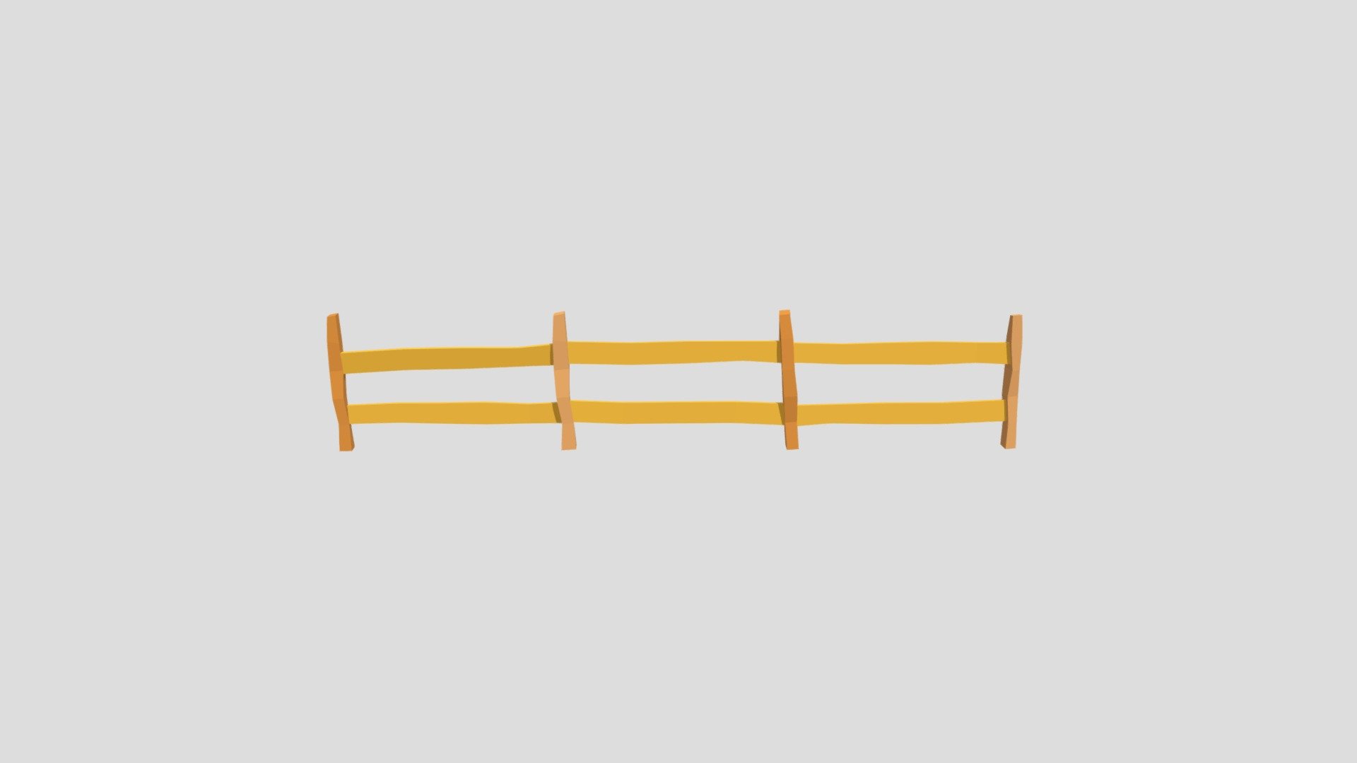 Cartoon Wood Fence 3d model