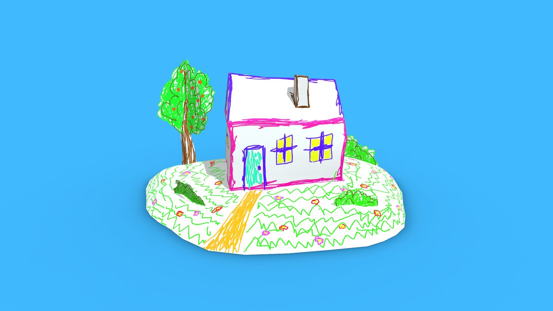 Cartoon House 3d model