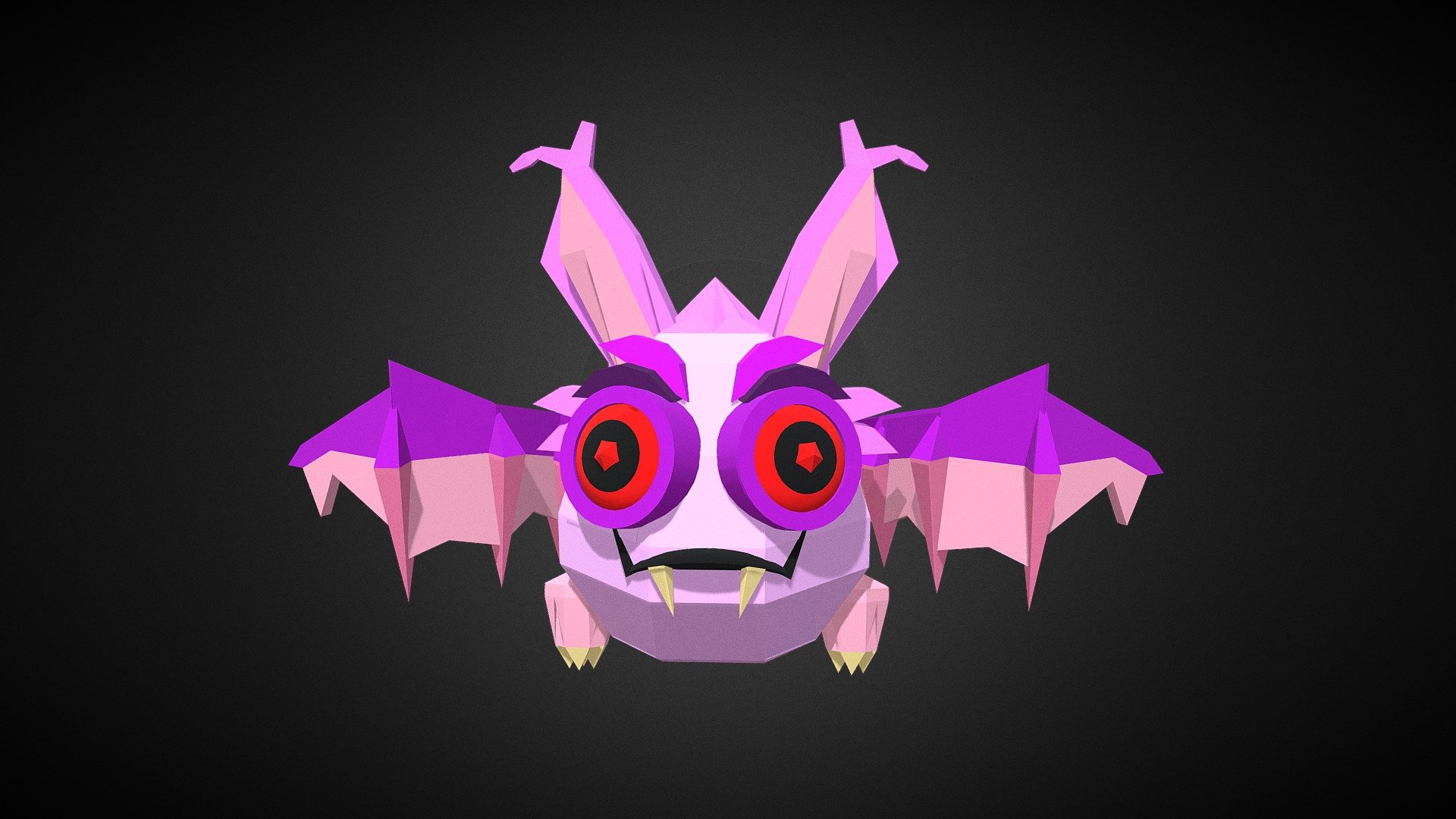 Lowpoly Cartoon Batmonster 3d model