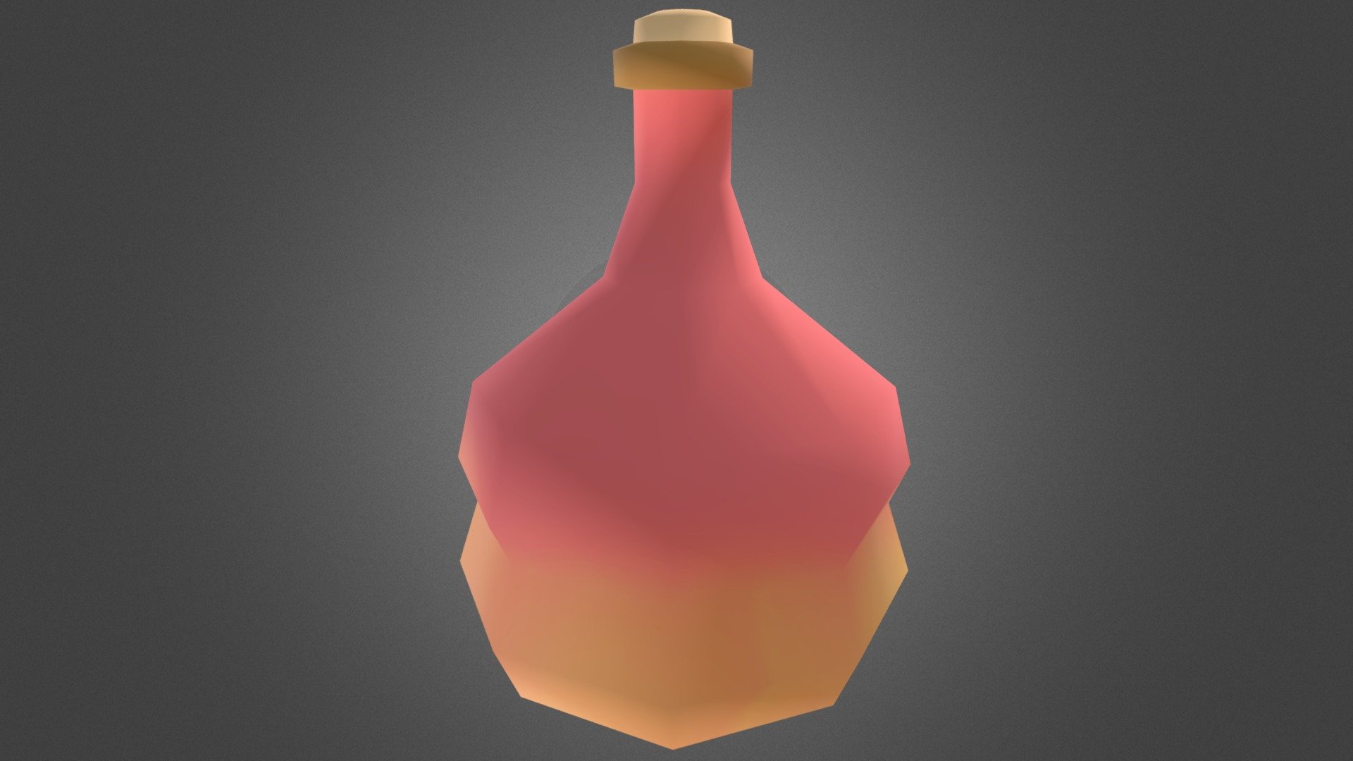 Cartoon Vase Red 3d model