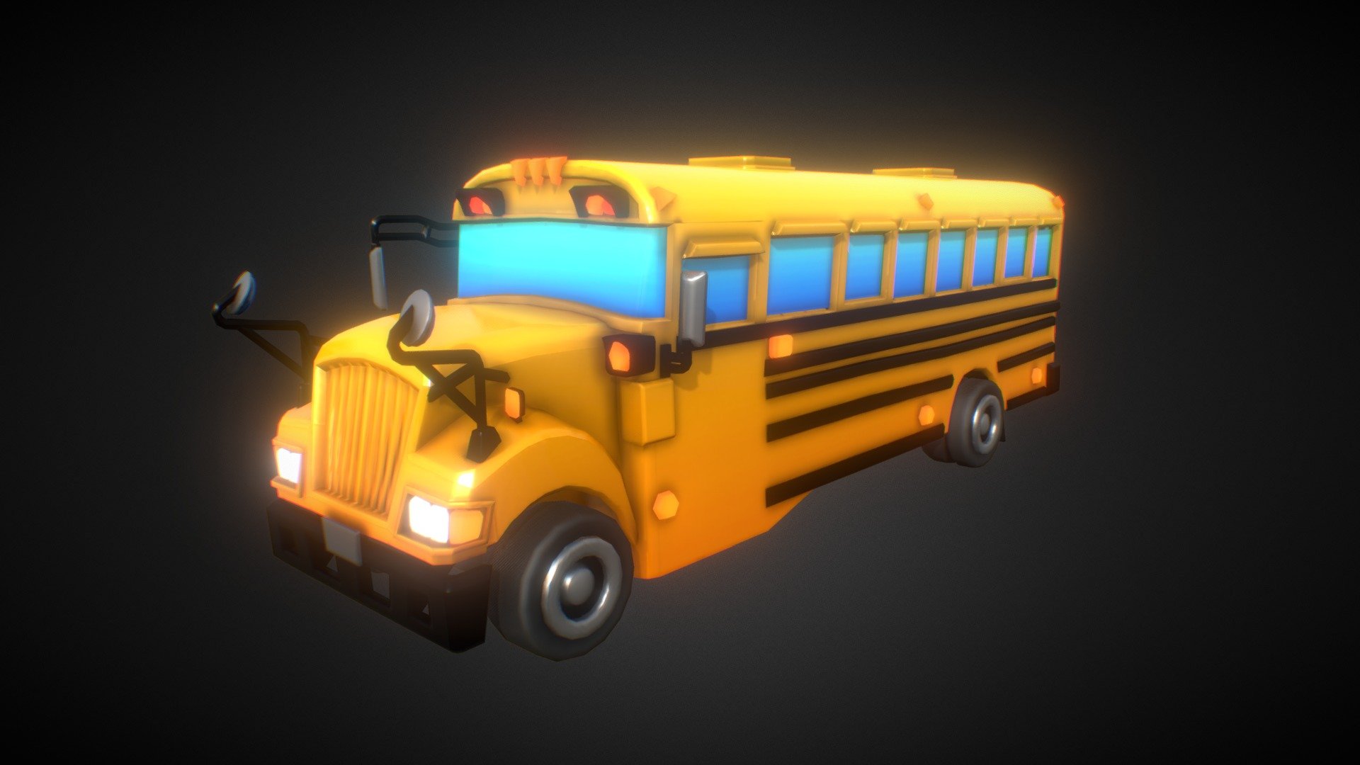 Cartoon Bus 3d model