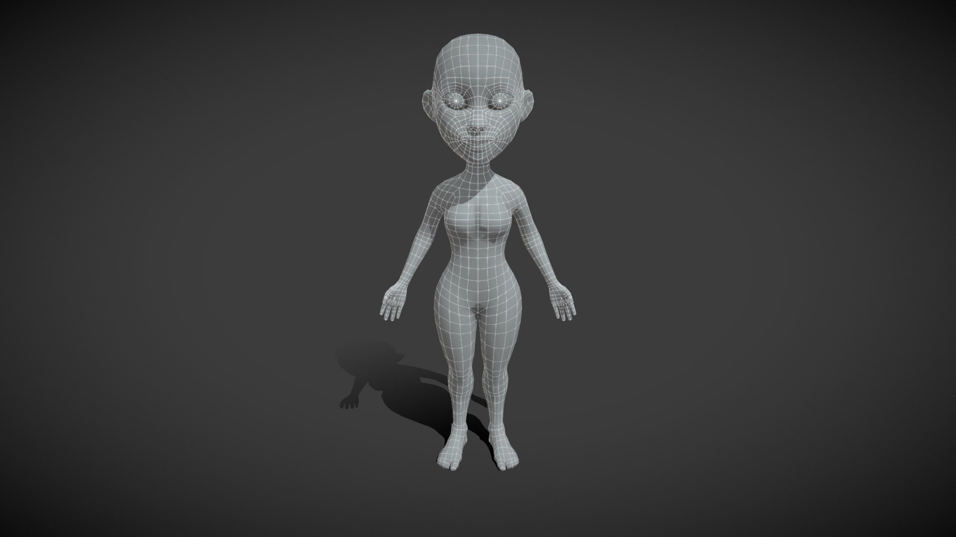 Female Body Cartoon Base Mesh 3D Model 3d model