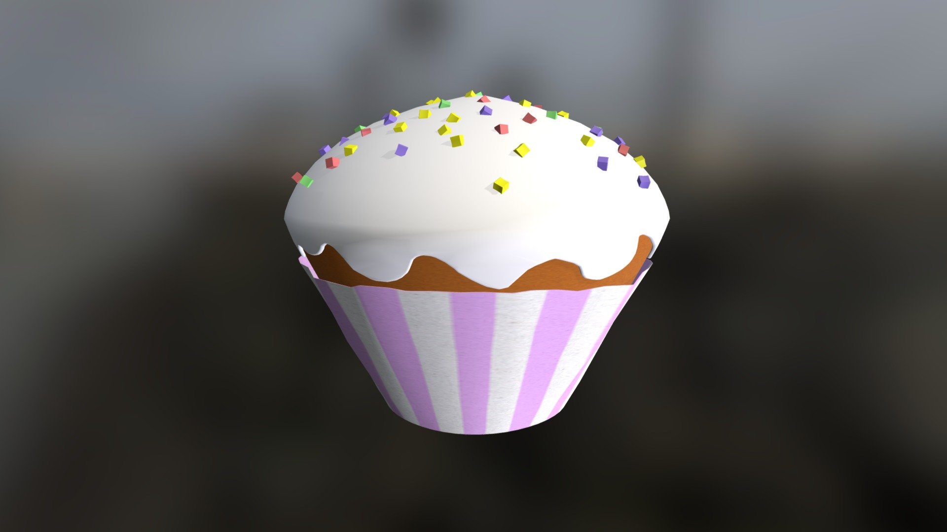 Cartoon cupcake (.c4d and .fbx) 3d model