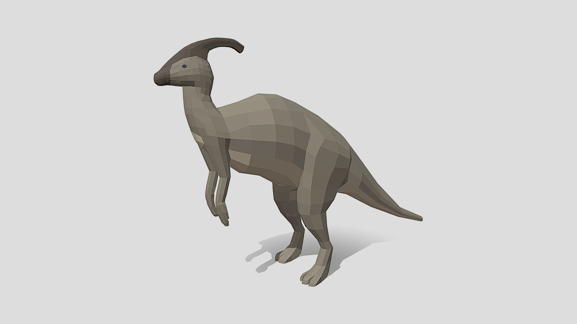 Low Poly Cartoon Parasaurolophus Dinosaur 3d model