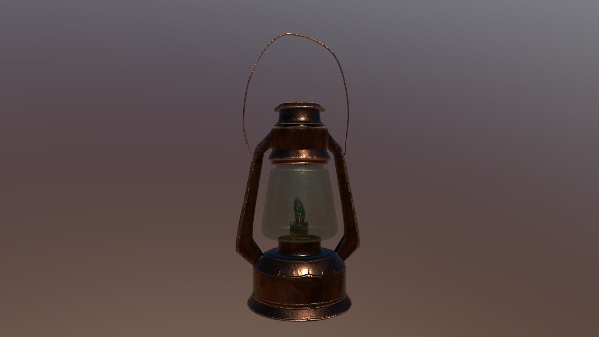 Old kerosene / oil lamp 3d model