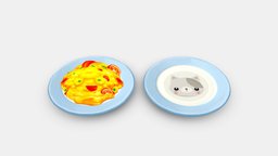 Food-Scrambled Eggs with Tomato-kitten plate