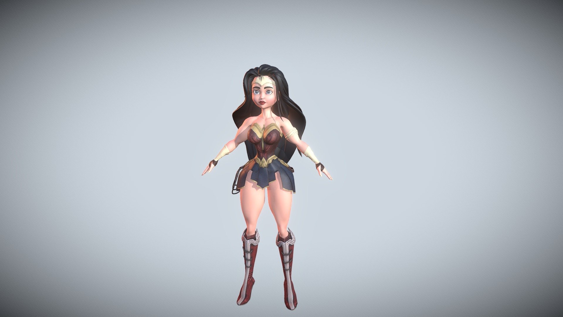 Marvel Cartoon Character Wonder Woman 3d model