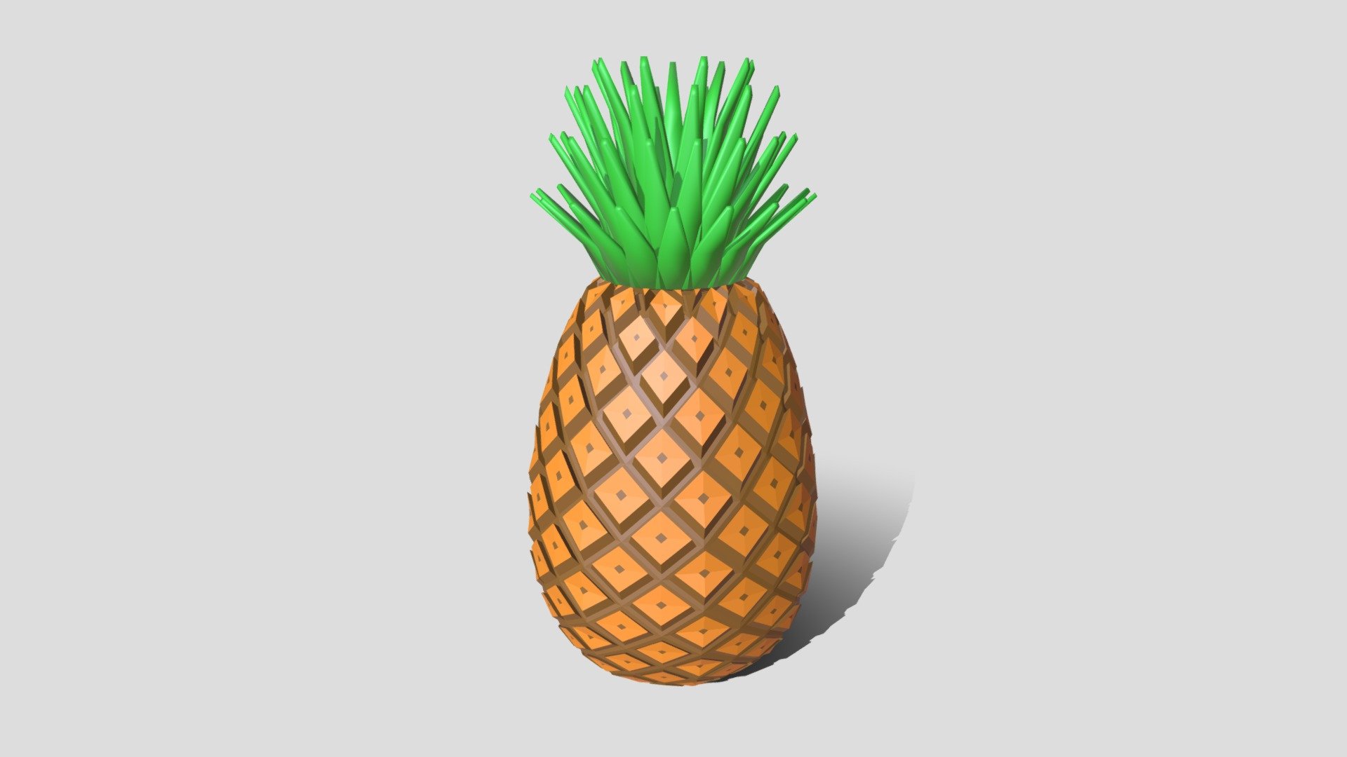 Low Poly Cartoon Pineapple 3d model