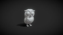 Cartoon Owl Rigged Base Mesh 3D Model