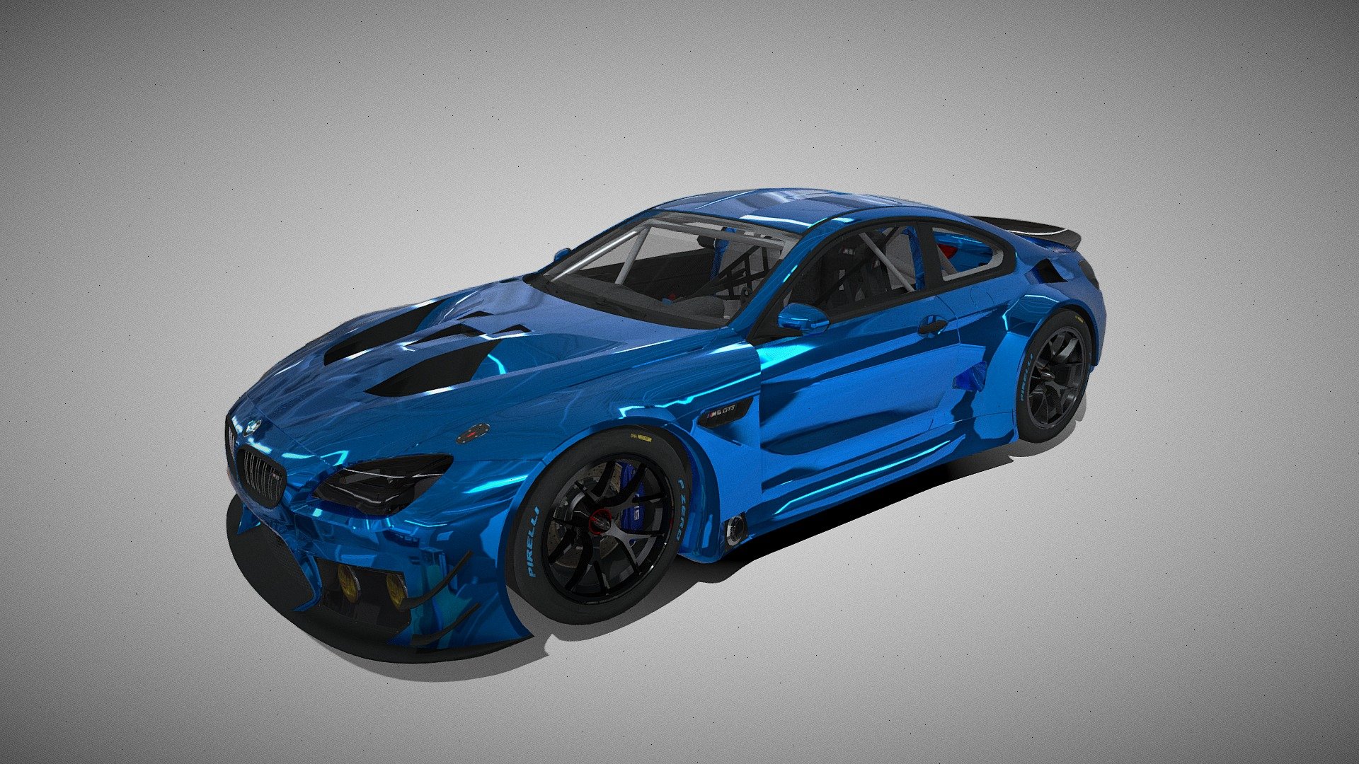 BMW M6 GT3 rigged 3d model