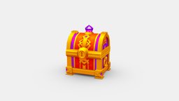 Cartoon amethyst treasure chest