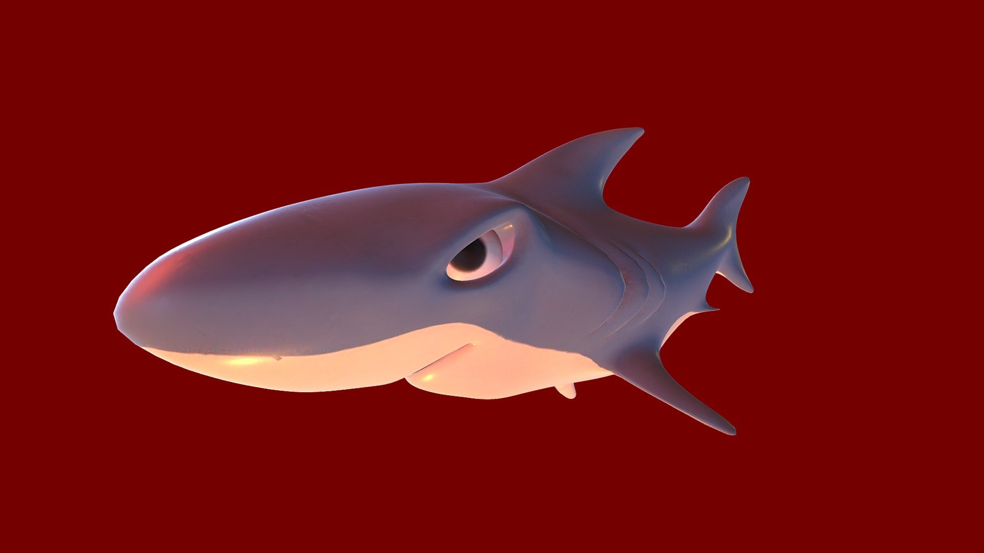 Cartoon Fish Shark 3d model