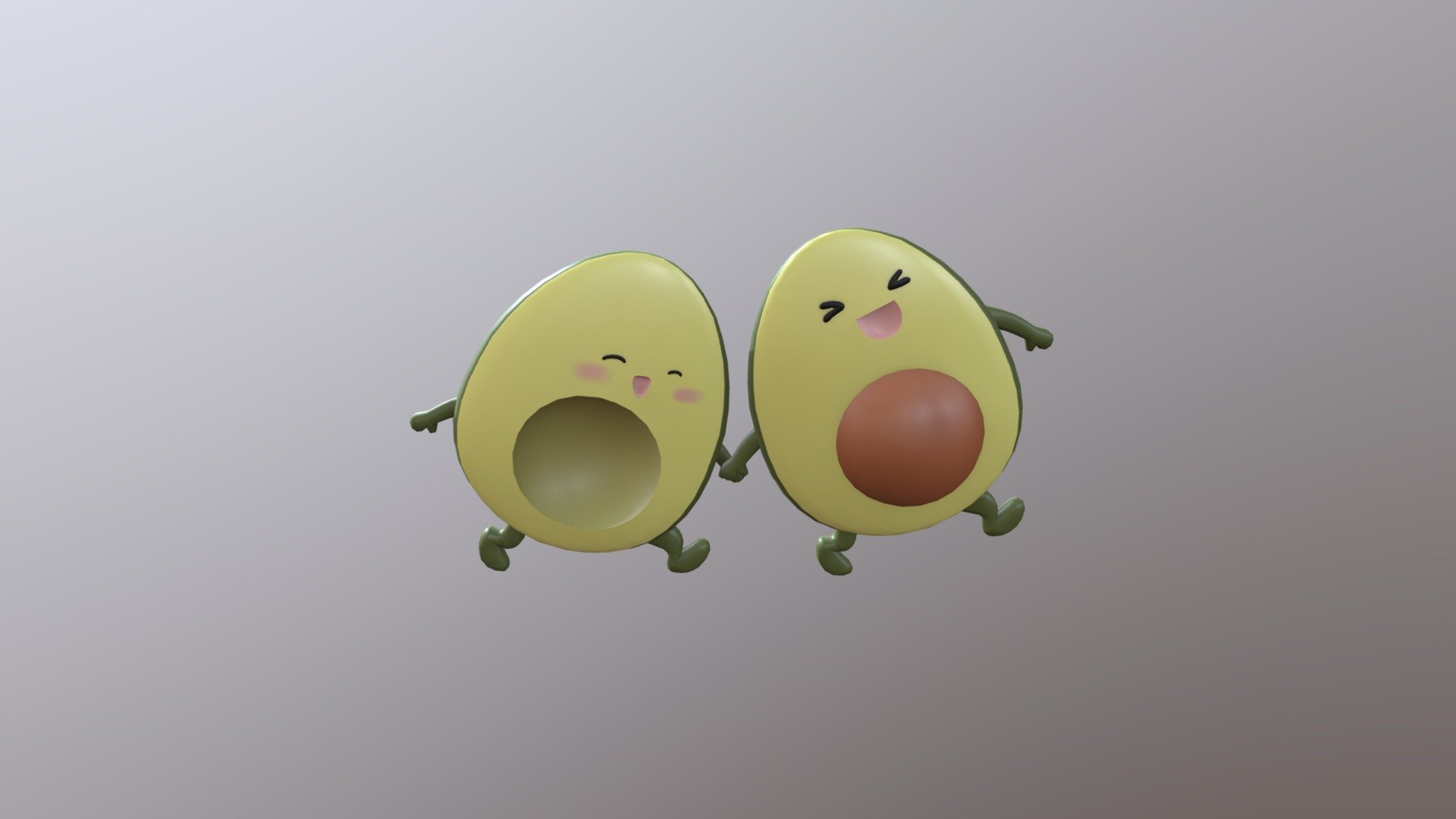 Avocado_cartoon 3d model