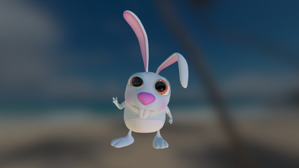 Cartoon Blue Bunny 3d model