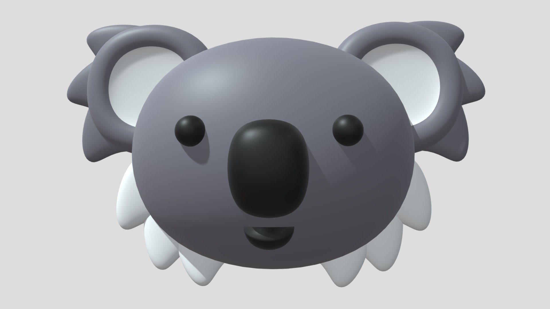 Cartoon Cute Koala Head 3d model