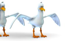 Hi-Poly Subdivision 3D Model SeaGull Cartoon