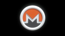 Monero or XMR Crypto Coin with cartoon style