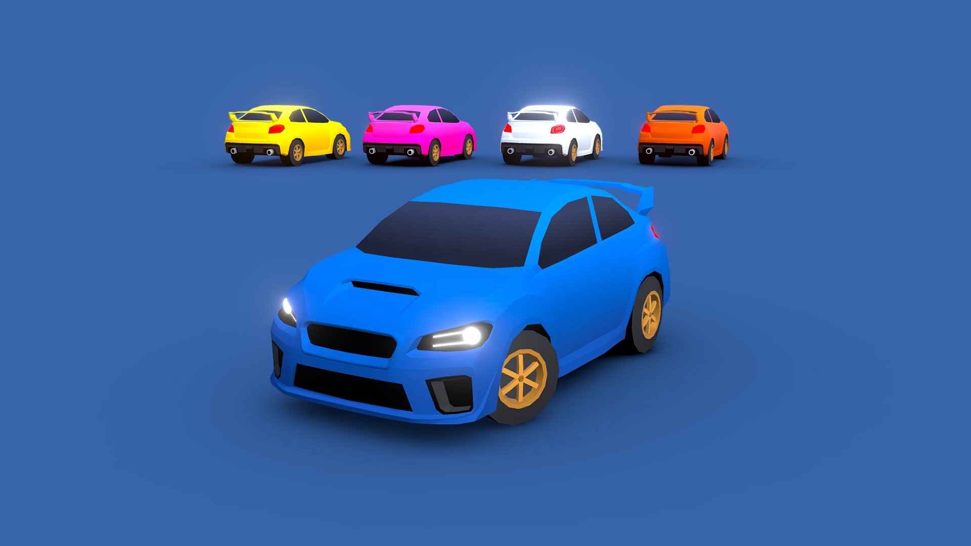 Cartoon Rally Car 2016 3d model