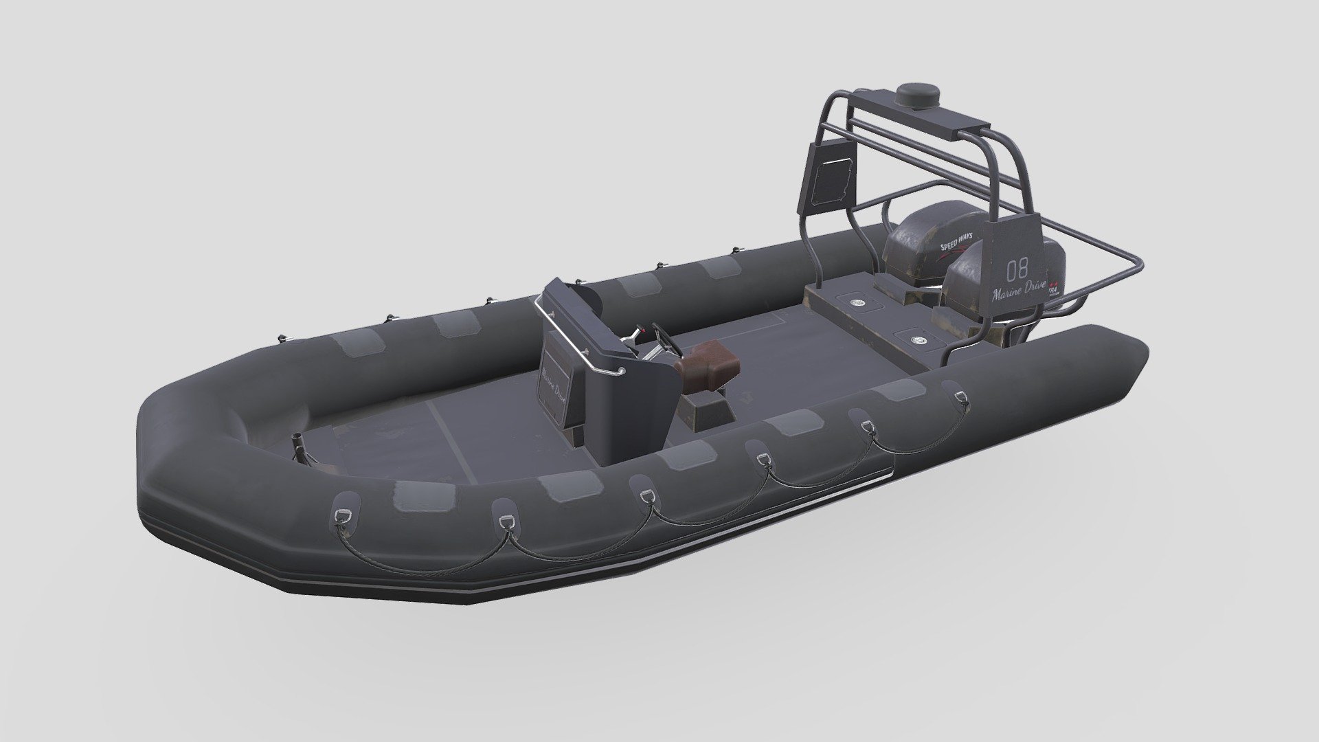 Rigid Inflatable Boat RHIB 3d model