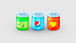 Cartoon canned drinks