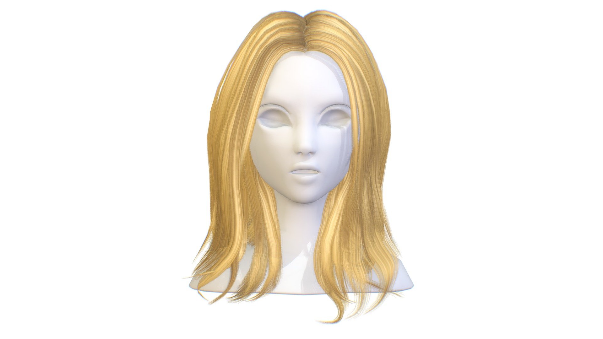 cartoon lush female 005 haircut of long 3d model