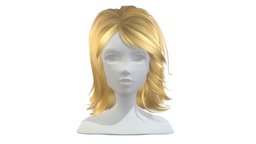 cartoon lush female 1 haircut of medium length