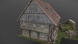 Medieval half-timbered mill