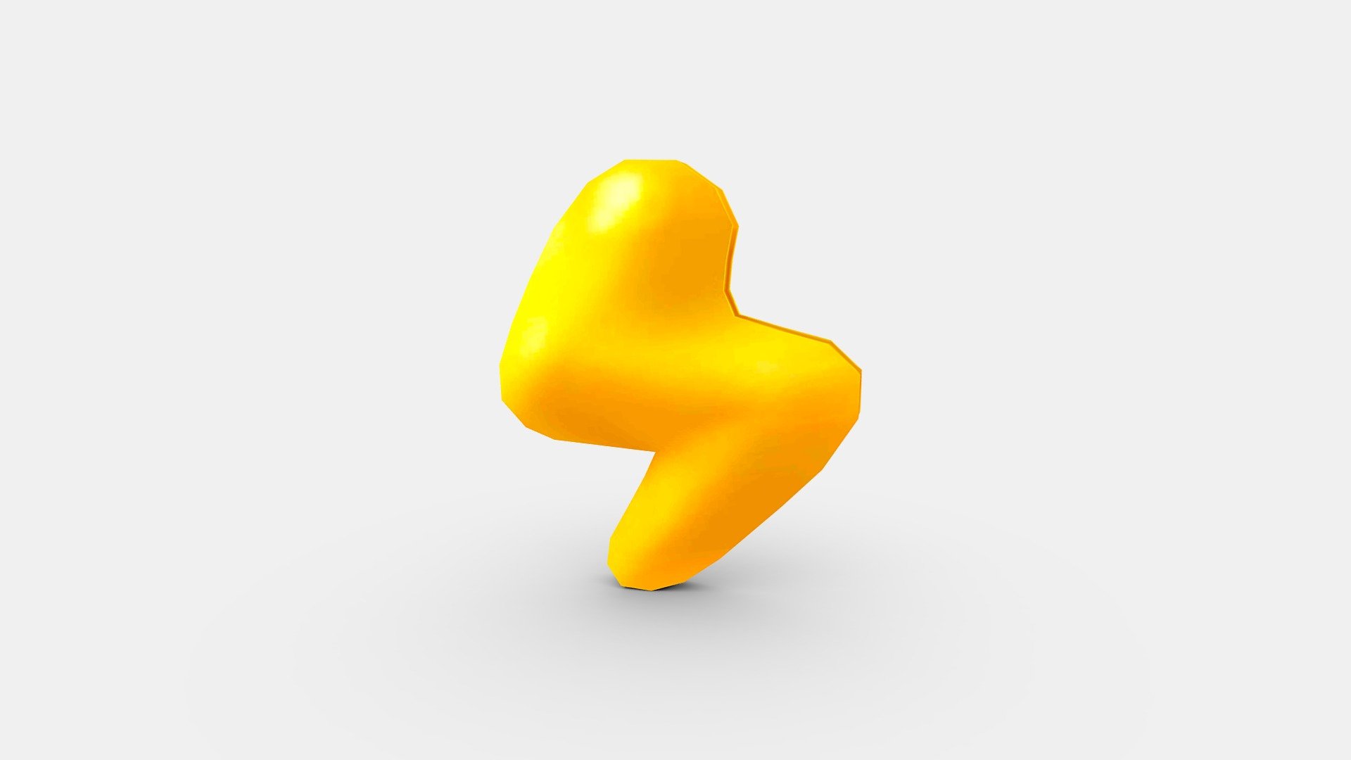 Cartoon lightning icon 3d model