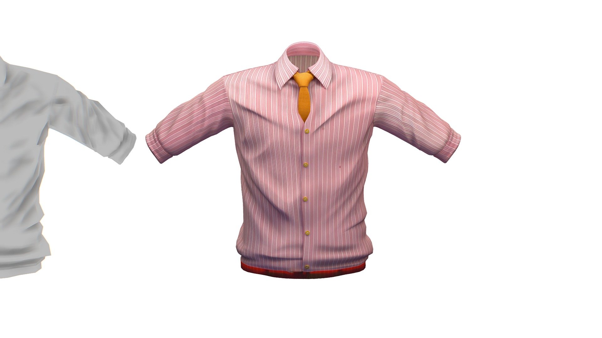 Cartoon High Poly Subdivision Striped Shirt 3d model