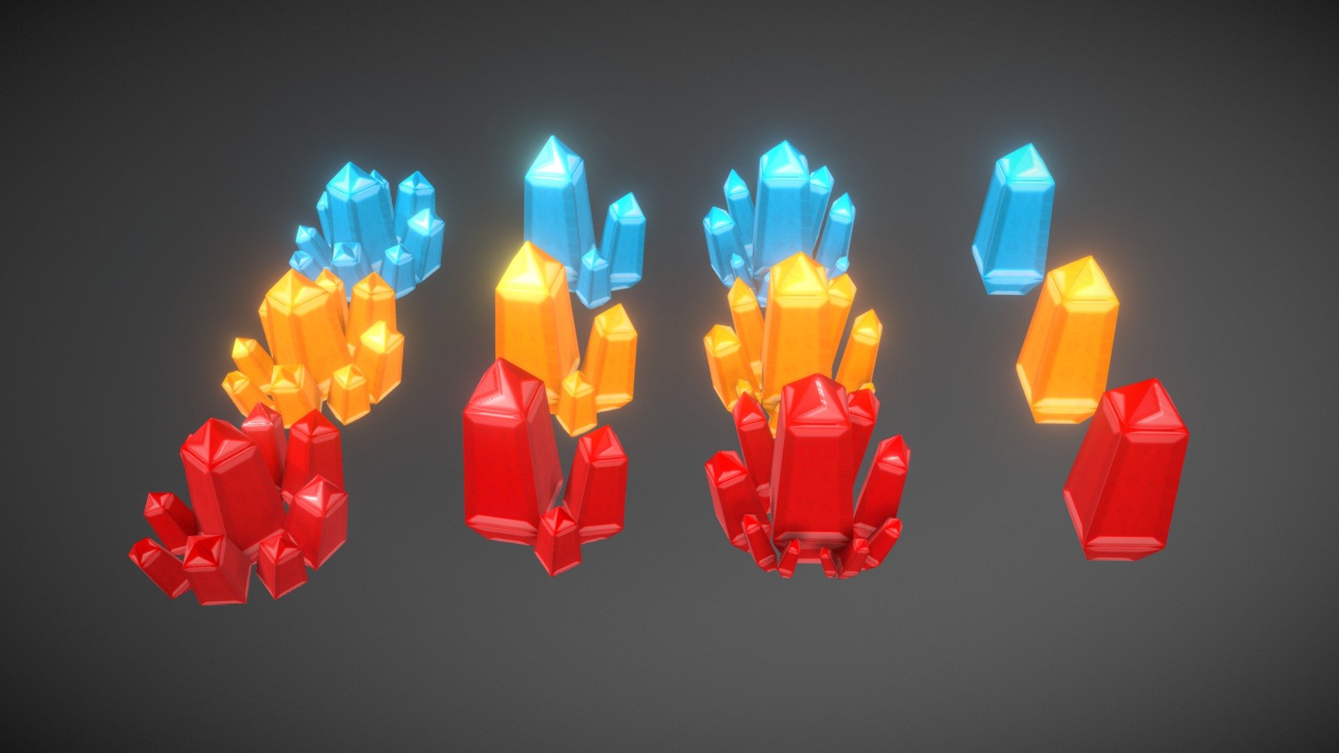 Low Poly Crystal (pack) 3d model