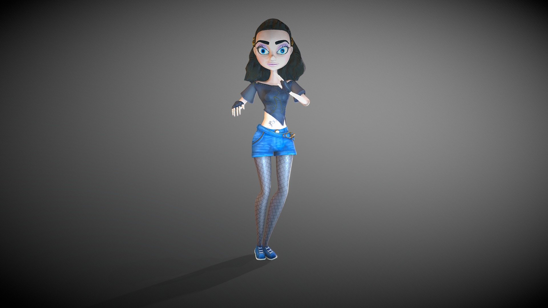 Gerl Cartoon Rumba Dancing 3d model