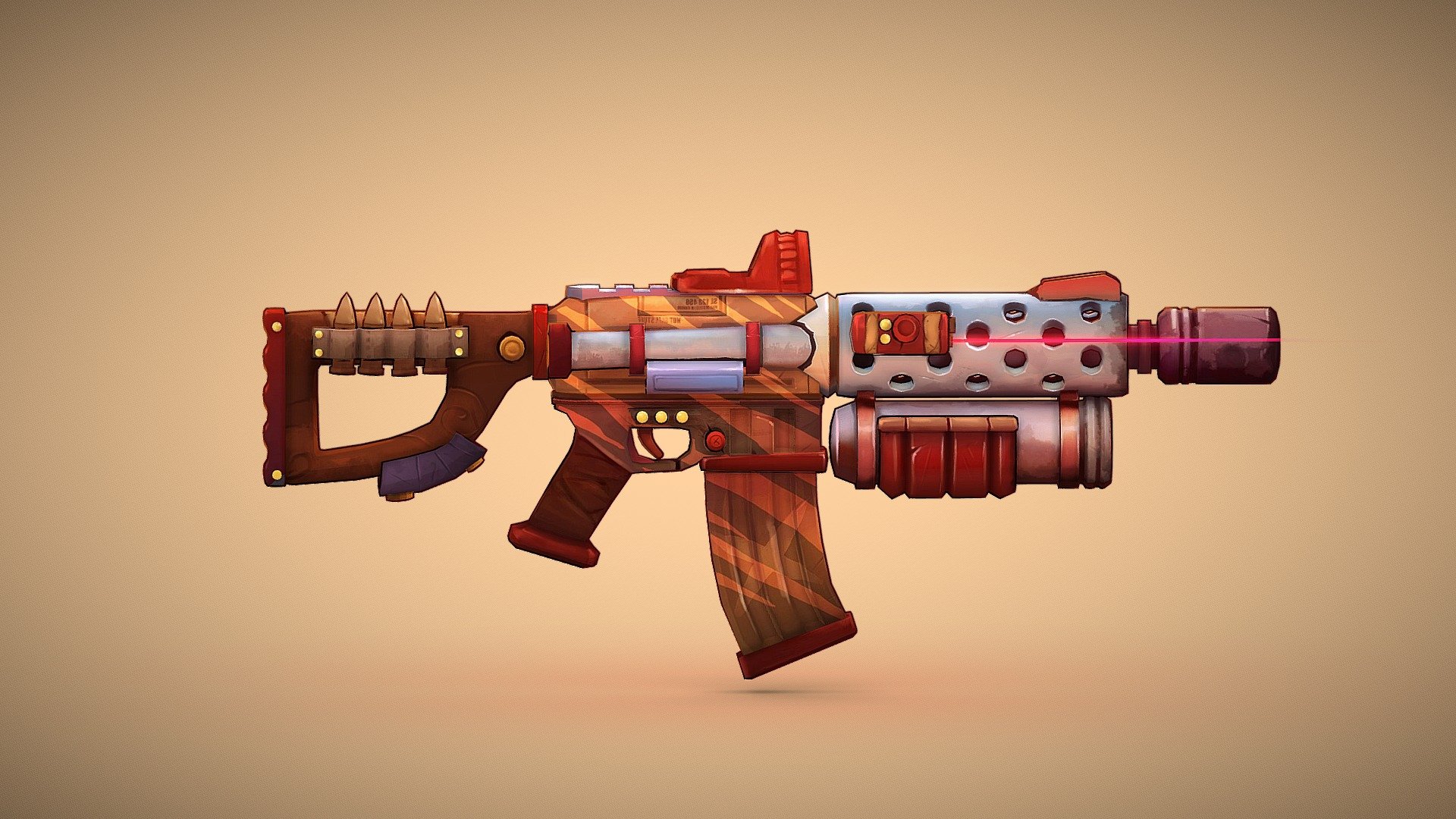 Cartoon Rifle 3d model