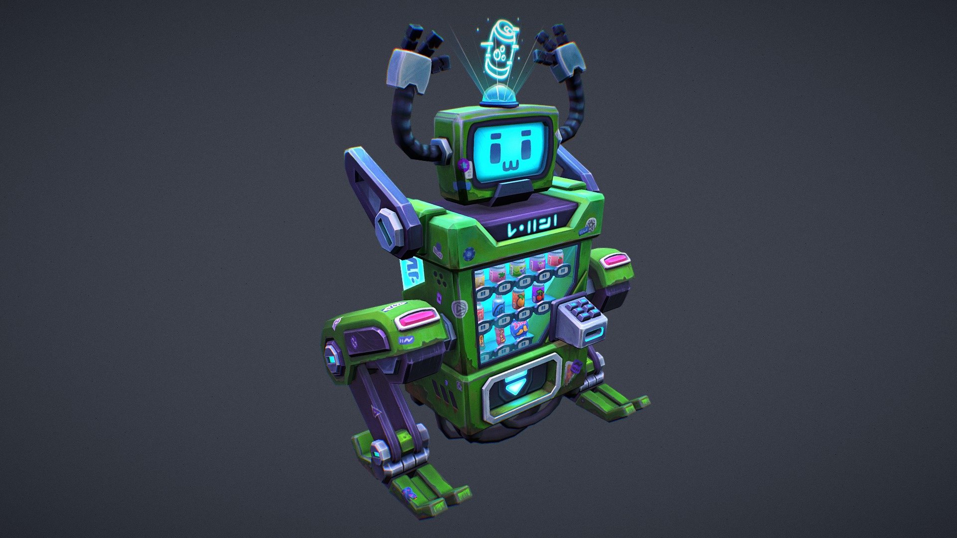 Stylized Cyberpunk Vending Machine 3d model