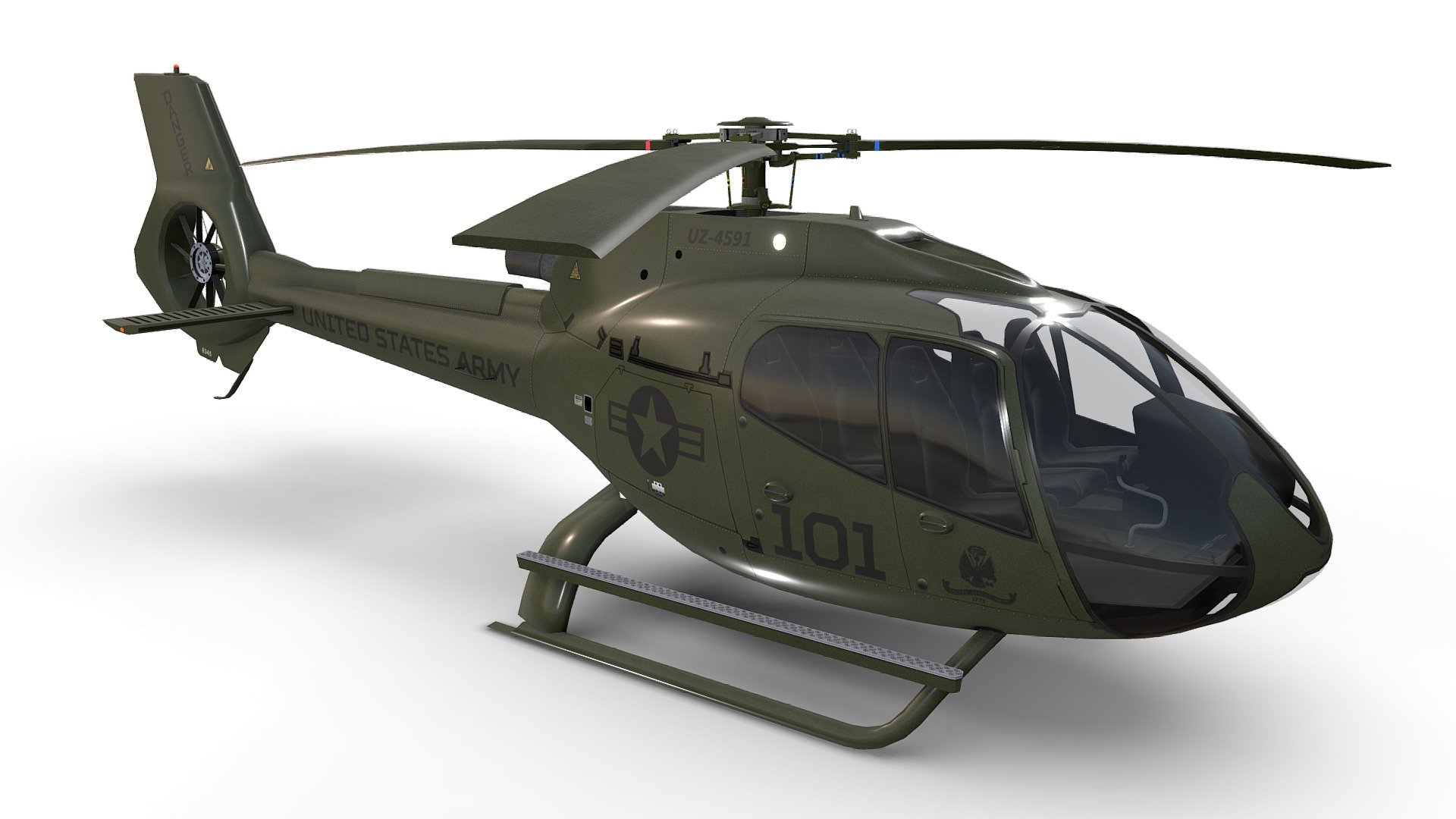 US Army Helicopter Airbus H130 Livery 35 3d model