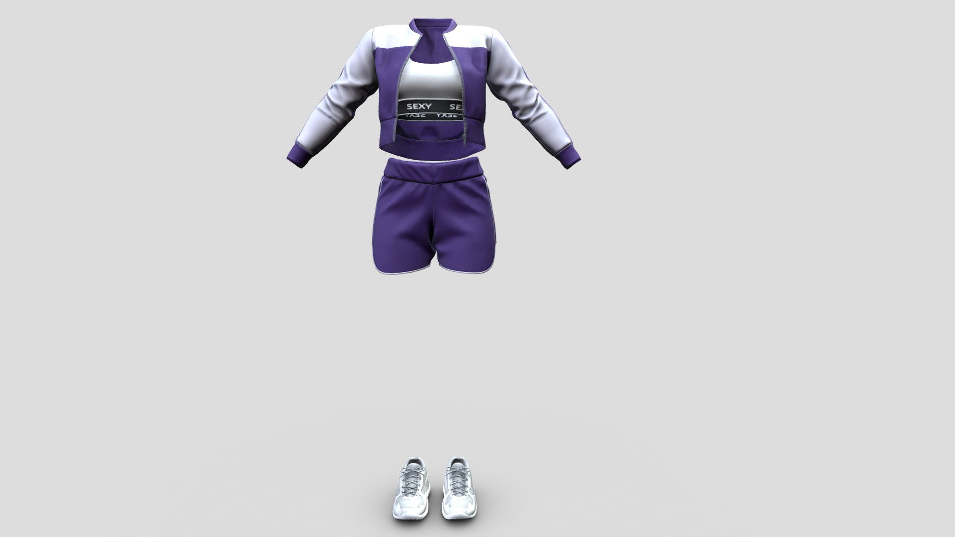 $AVE Female Purple Sports Outfit 3d model