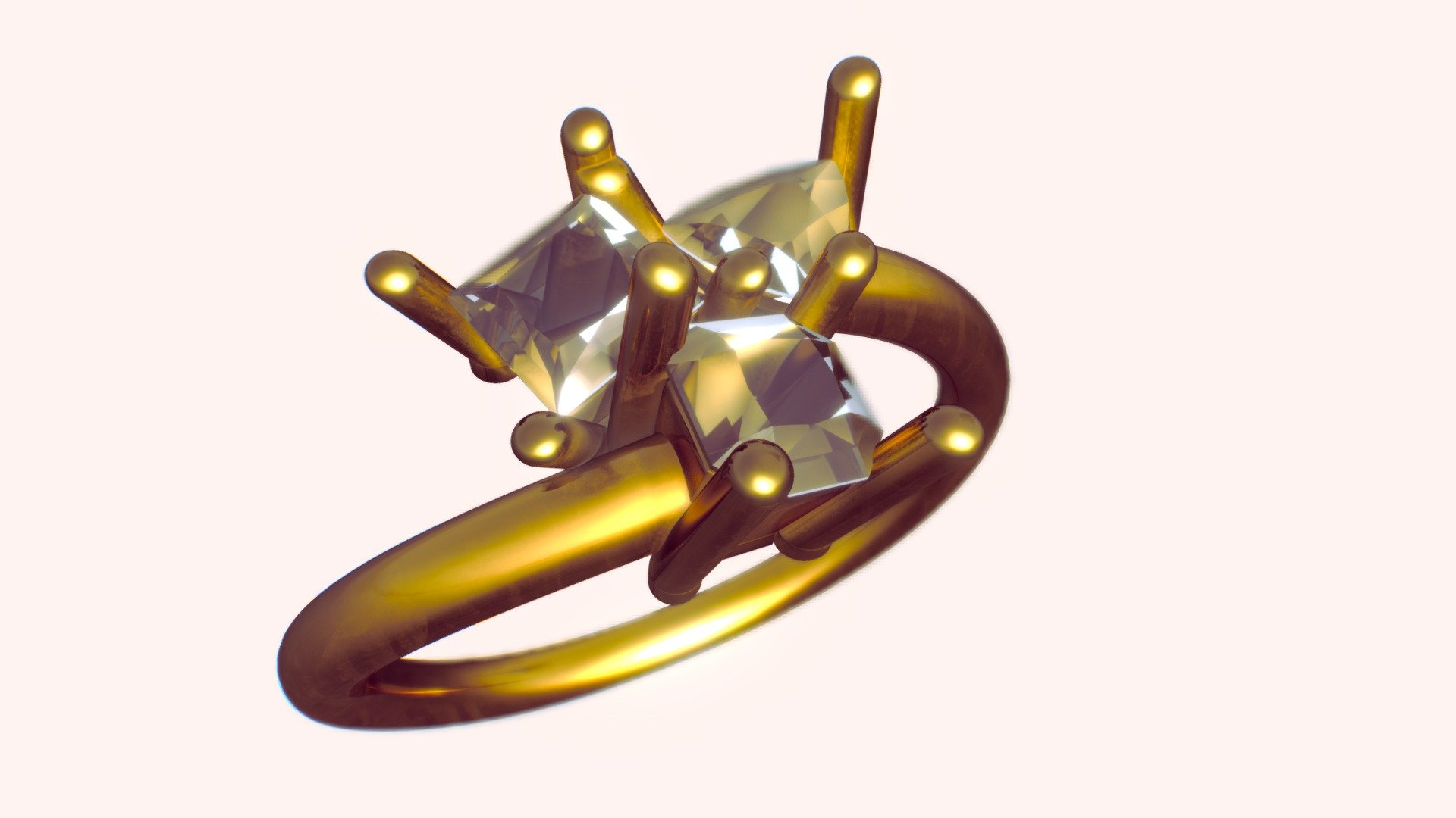 Golden ring with Dimonds 3d model