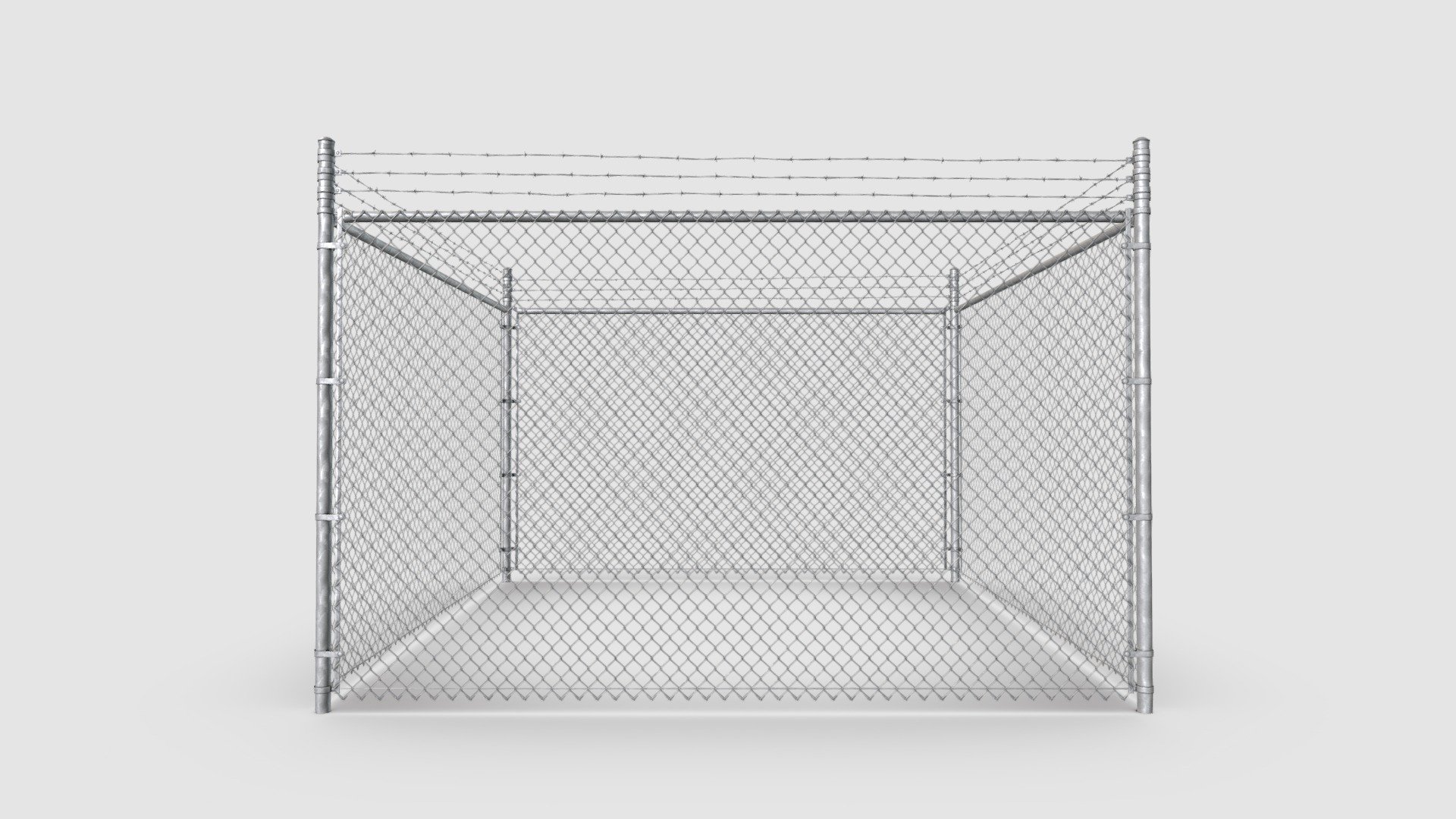 Metal chain link fence component 3d model