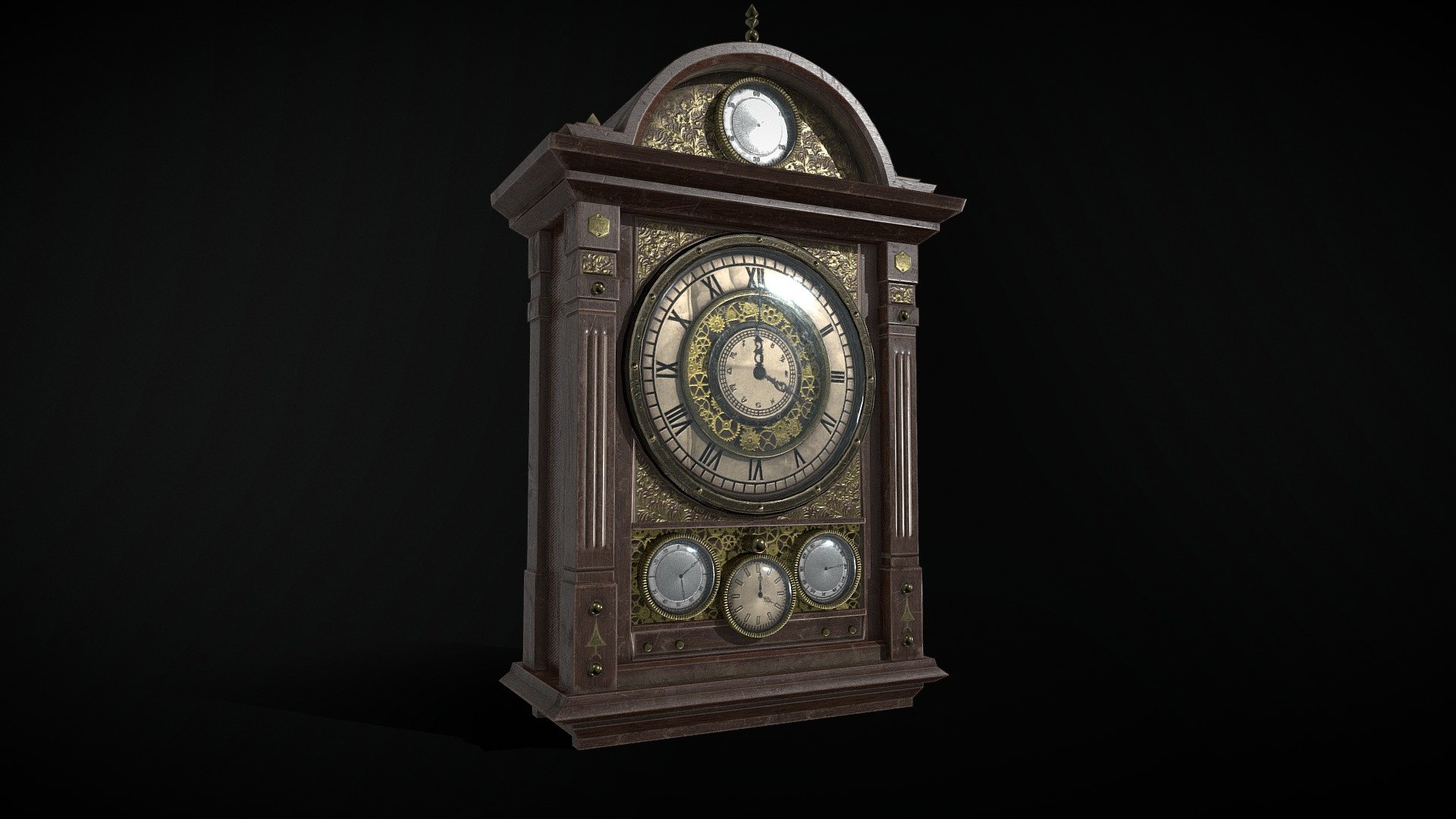 Old wall clock 3d model