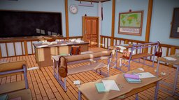 LowPoly Stylized Classroom