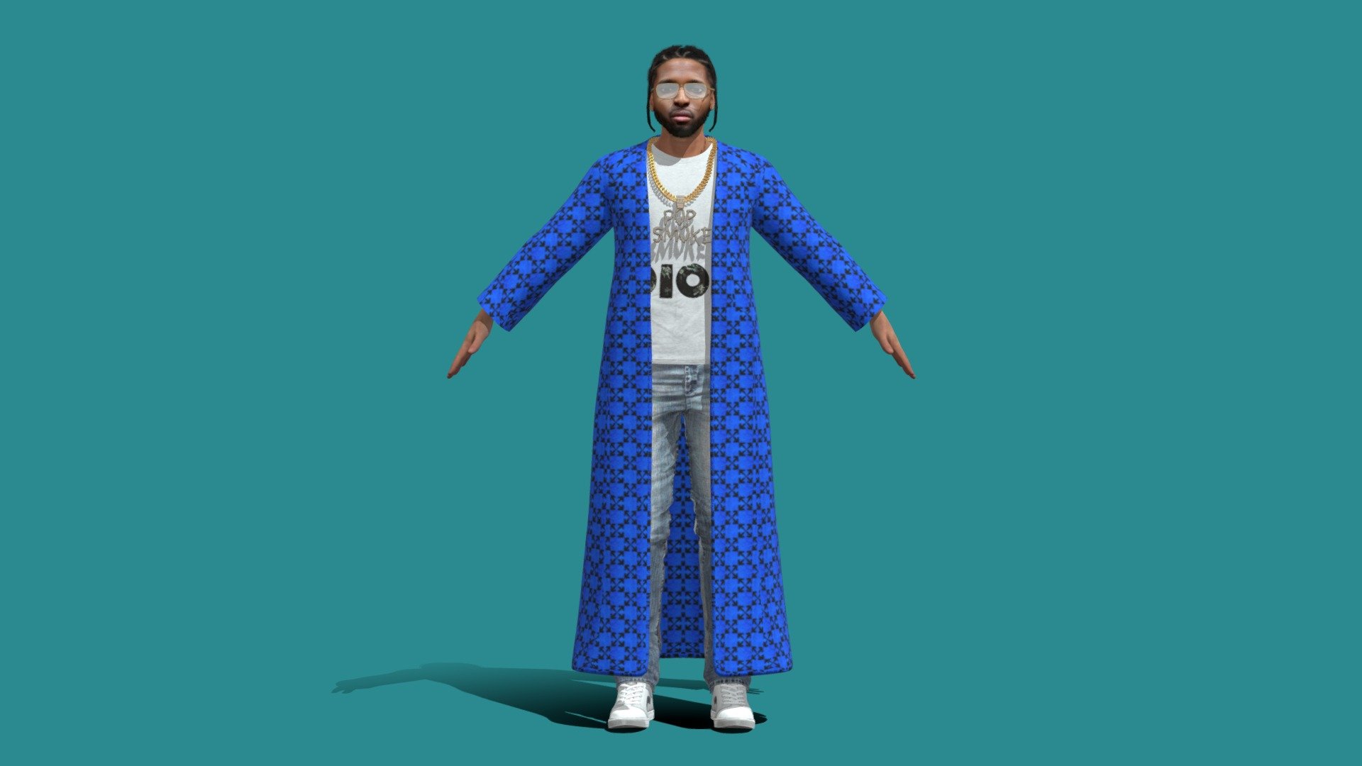 Pop Smoke rapper 3d model