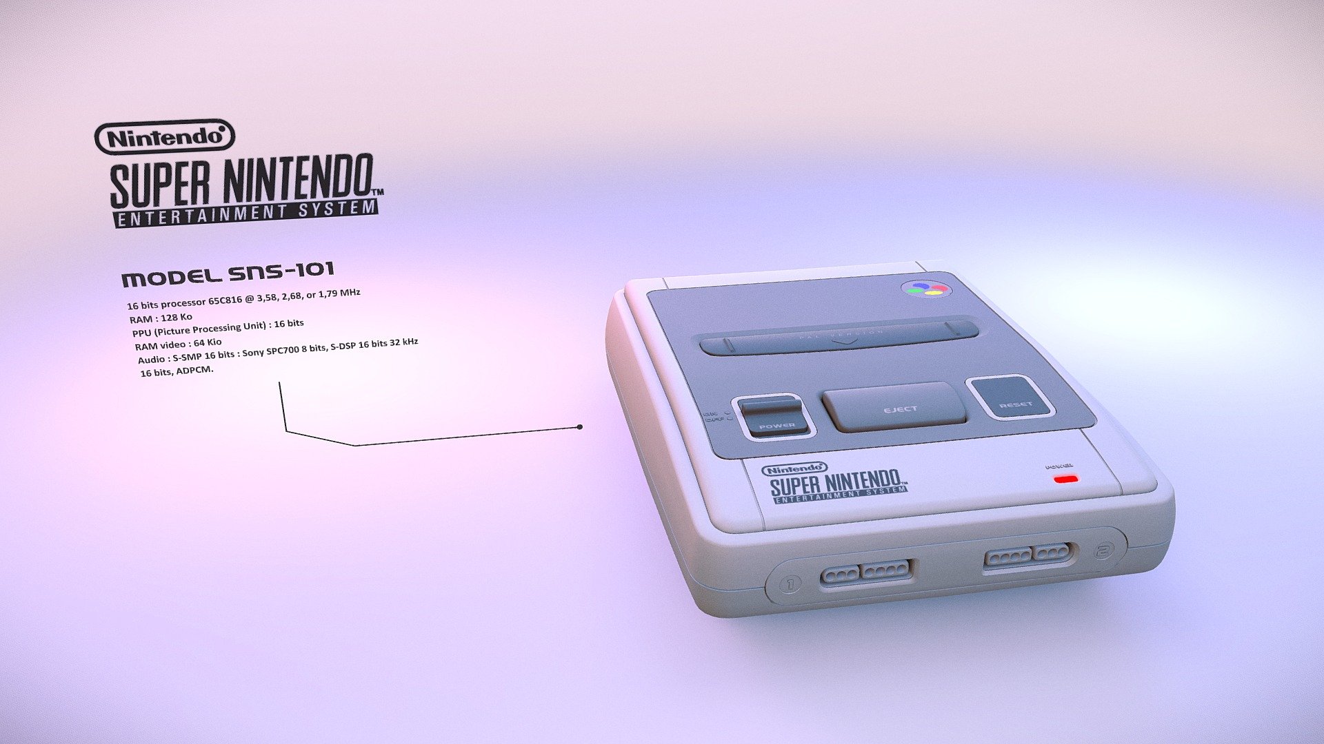 Super NES model SNS-101 (FRG) 3d model