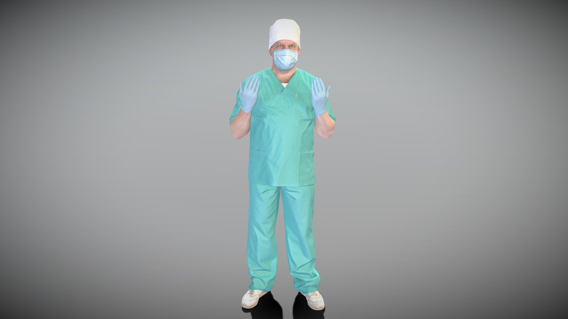 Male doctor ready for surgery 349 3d model