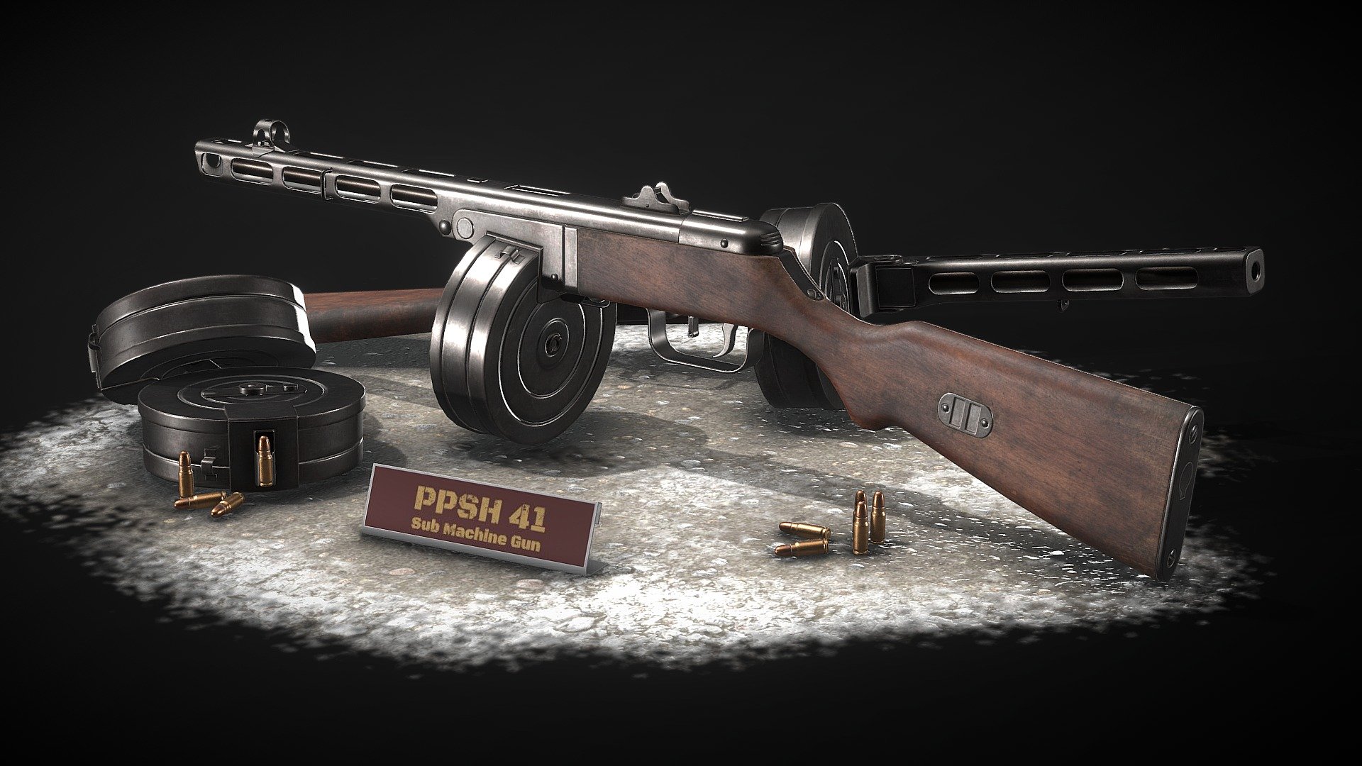 PPSH 41 Sub Machine Gun 3d model