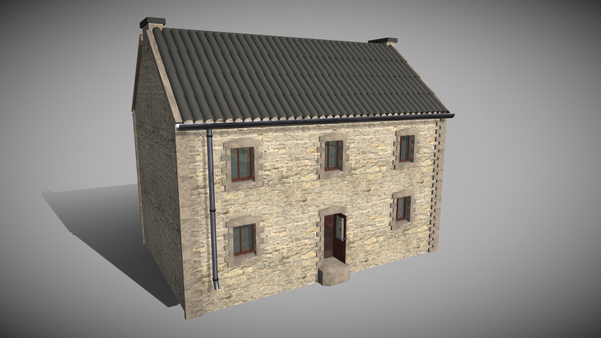 WW2 Normandy Era French House 3d model