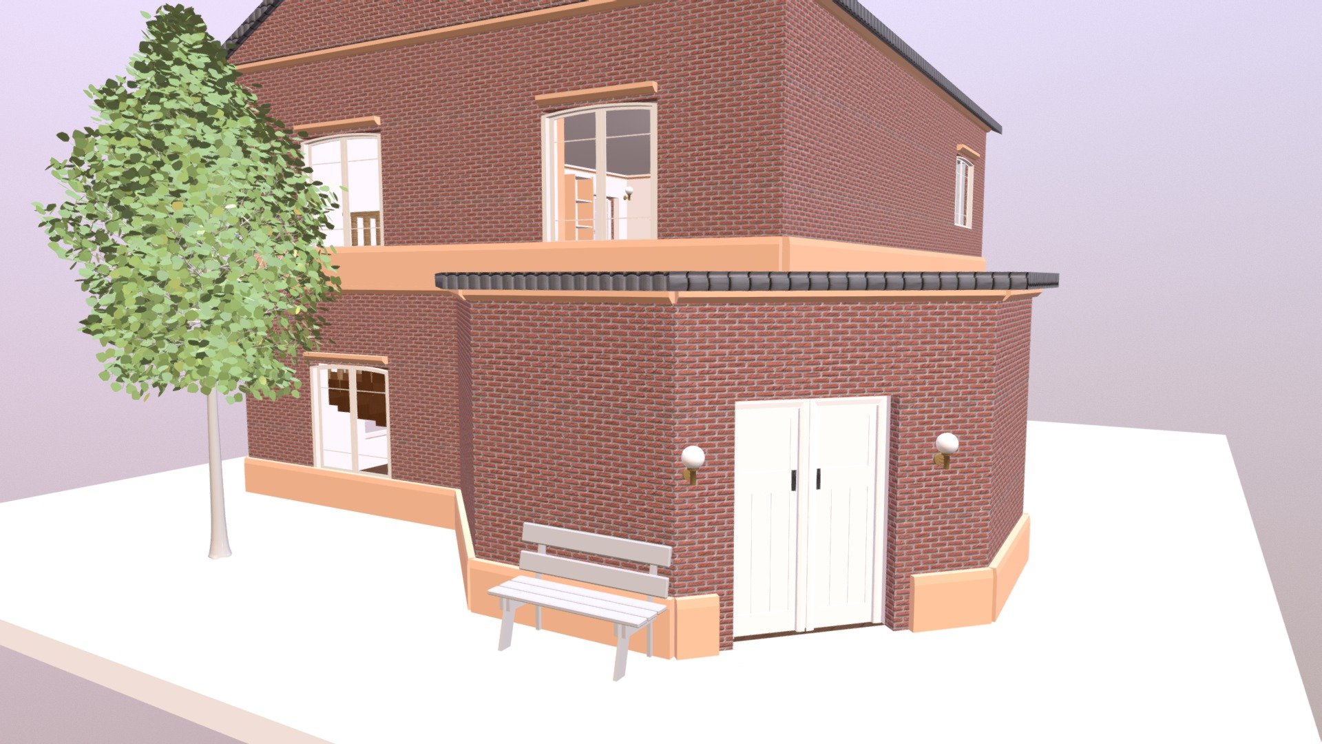 Two Stories House 3d model