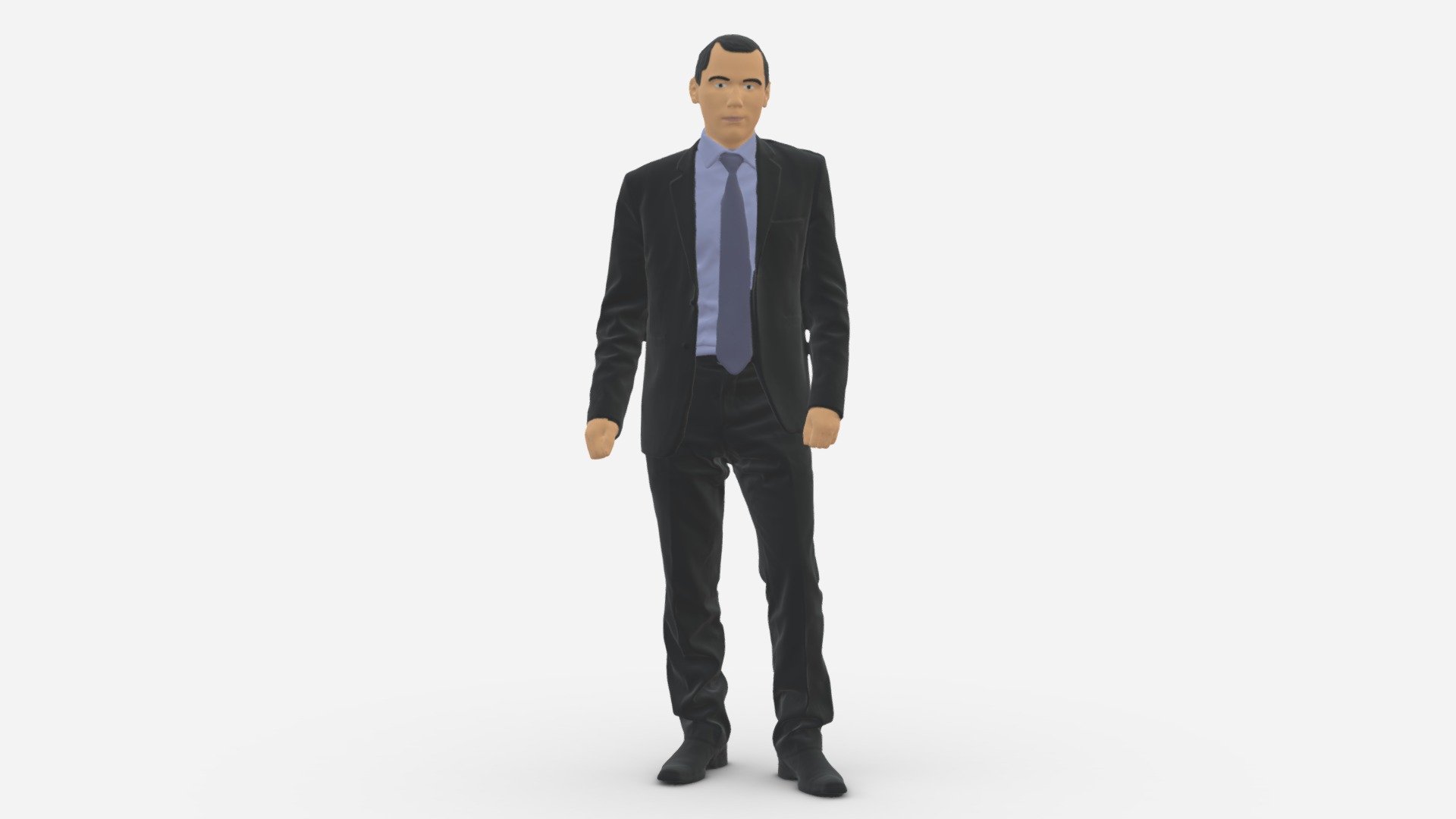 Man In Opened Black Suit 0569 3d model